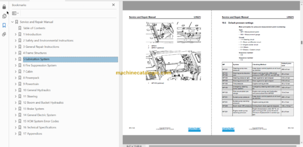 Sandvik LH621i Mining Loader Service and Parts Manual (L921D498)