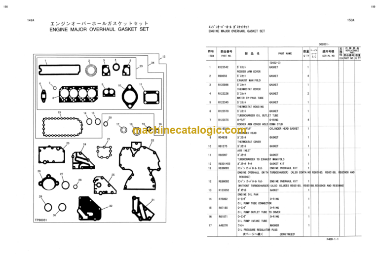 Hitachi DX75M-D DX75L-D Bulldozer Parts Catalog