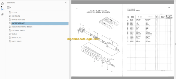 Hitachi EX15-2 Excavator Parts Catalog & Equipment Components Parts Catalog