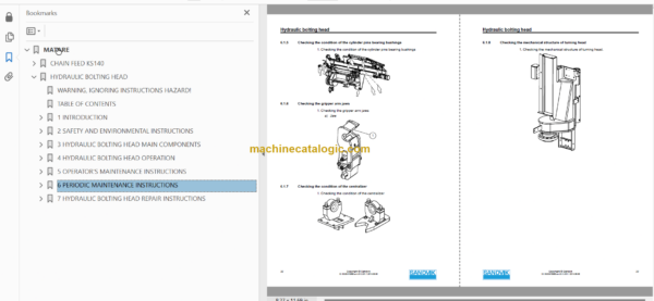 Sandvik DS511-C Drill Rig Service and Parts Manual (117B45215-1)