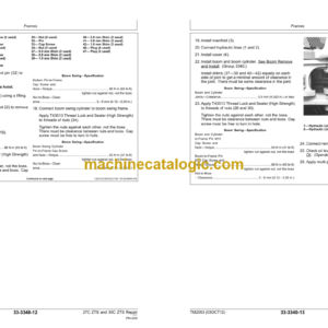 John Deere 27C ZTS and 35C ZTS Excavator Repair Technical Manual (TM2053)