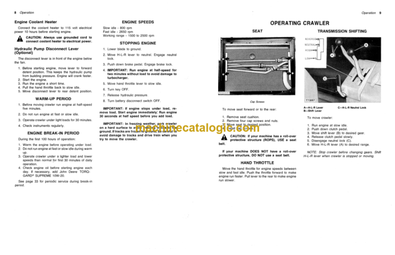 John Deere JD450-C Crawler Bulldozer Operators Manual (OMT71338)