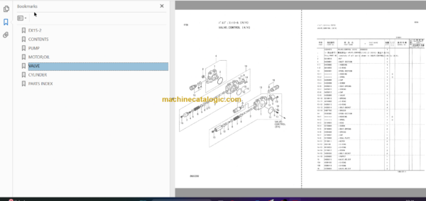 Hitachi EX15-2 Excavator Parts Catalog & Equipment Components Parts Catalog