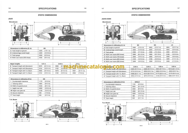 JCB JS130 JS160 JS180 JS200 JS210 JS220 JS235 JS240 JS260 Operator Handbook