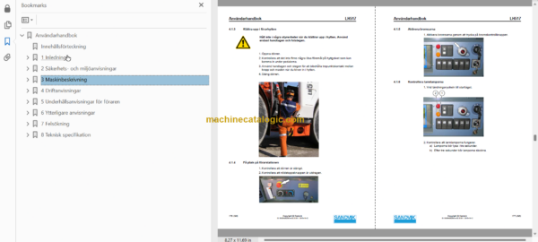 Sandvik LH517 Mining Loader Operator's and Maintenance Manual (L517D486 Swedish)