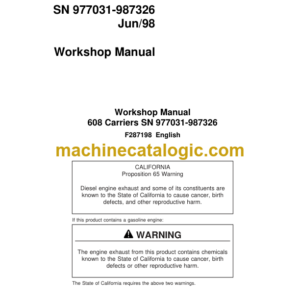 Timberjack Model 608 Carriers Workshop Manual (SN 977031-987326)