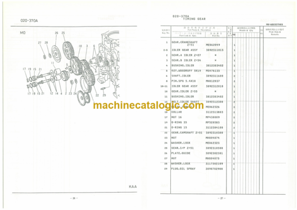 Furukawa FL330 6D22CT Engine Parts Catalog