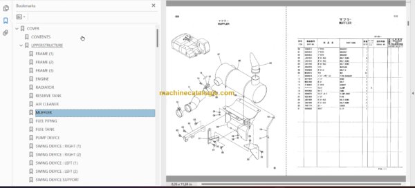 Hitachi JD450CLC Excavator Parts Catalog & Equipment Components Parts Catalog