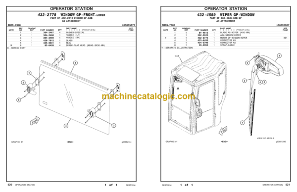 CAT 305E2 Mini Hydraulic Excavator Parts Manual