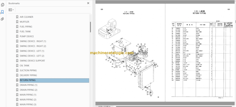 Hitachi JD450CLC Excavator Parts Catalog & Equipment Components Parts Catalog
