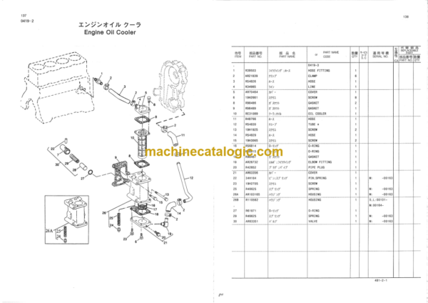 Hitachi DX75 DX75M DX75L Bulldozer Parts Catalog