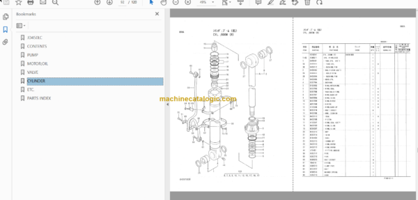 Hitachi JD450CLC Excavator Parts Catalog & Equipment Components Parts Catalog