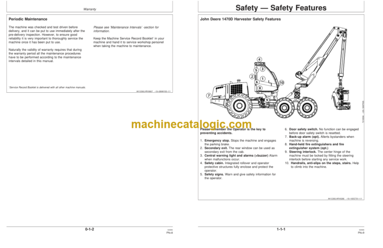 Timberjack 1470D CH8 Harvester Operators Manual