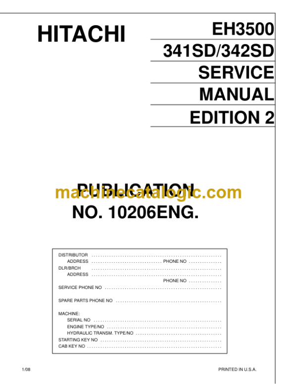 Hitachi EH3500 Service Manual