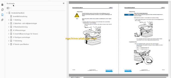 Sandvik LH517 Mining Loader Operator's and Maintenance Manual (L617D441 Swedish)