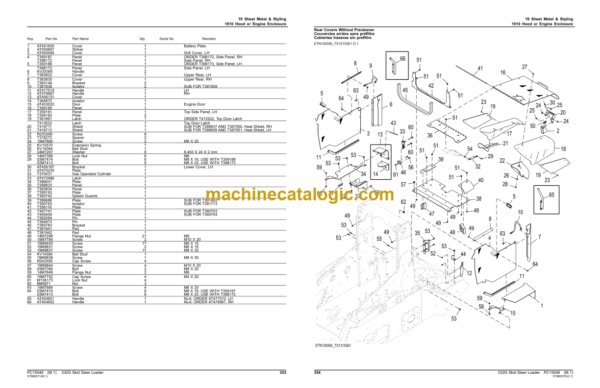 John Deere 332G Skid Steer Loader Parts Catalog (PC15046)