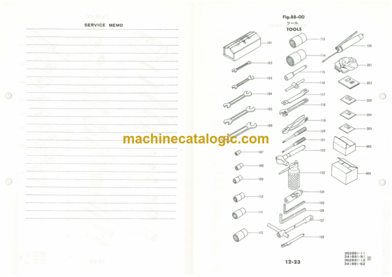 Furukawa FL200B Wheel Loader Parts Catalog