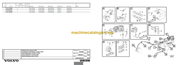 VOLVO SD115B SD135B Soil Compactor Parts Catalog