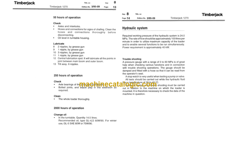 Timberjack 1270 Instruction Manual