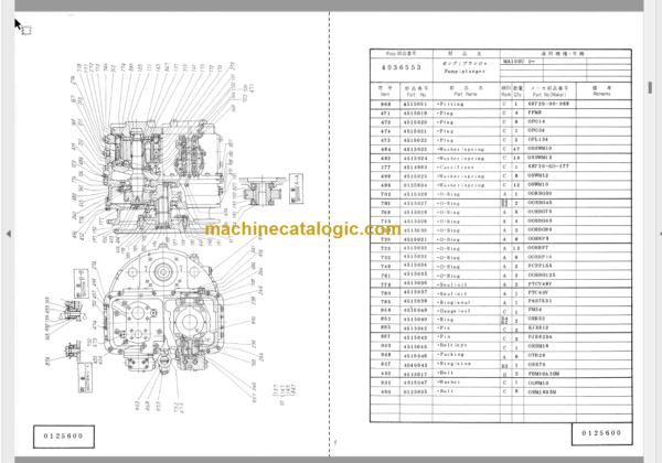 Hitachi MA100U Soft Terrain Machine Parts Catalog & Equipment Components Parts Catalog