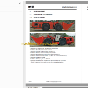 Sandvik LH621 Mining Loader Operator’s and Maintenance Manual (L221D135 Swedish)