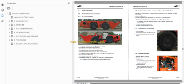 Sandvik LH621 Mining Loader Operator's and Maintenance Manual (L221D135 Swedish)