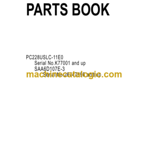 Komatsu PC228USLC-11E0 Hydraulic Excavator Parts Book