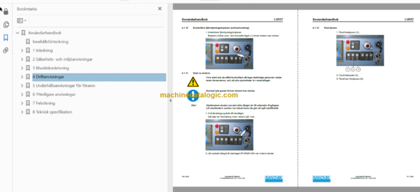 Sandvik LH517 Mining Loader Operator's and Maintenance Manual (L717D539 Swedish) Sandvik LH517 Mining Loader Index:
