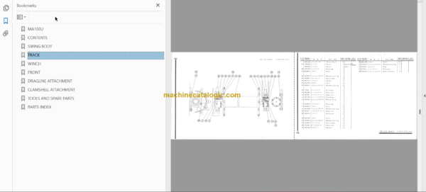 Hitachi MA100U Soft Terrain Machine Parts Catalog & Equipment Components Parts Catalog