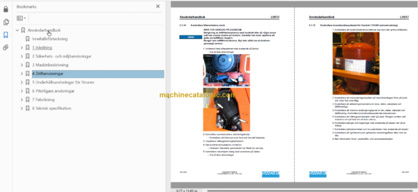 Sandvik LH517 Mining Loader Operator's and Maintenance Manual (L717D539 Swedish) Sandvik LH517 Mining Loader Index: