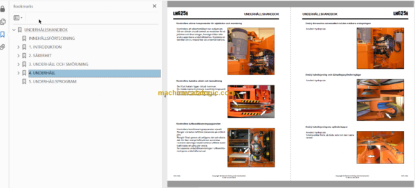 Sandvik LH625E Mining Loader Operator's and Maintenance Manual (L225E026 Swedish)