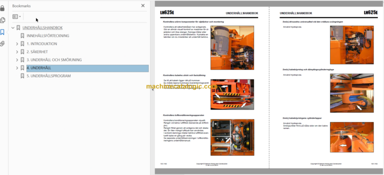 Sandvik LH625E Mining Loader Operator's and Maintenance Manual (L225E026 Swedish)