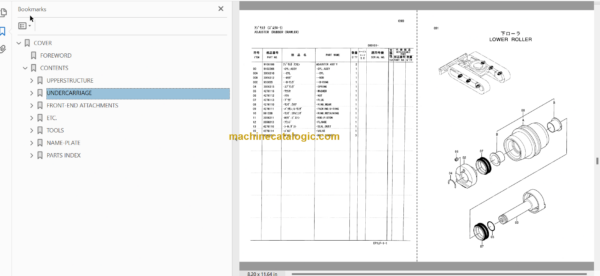 Hitachi EX17U Excavator Parts Catalog & Equipment Components Parts Catalog