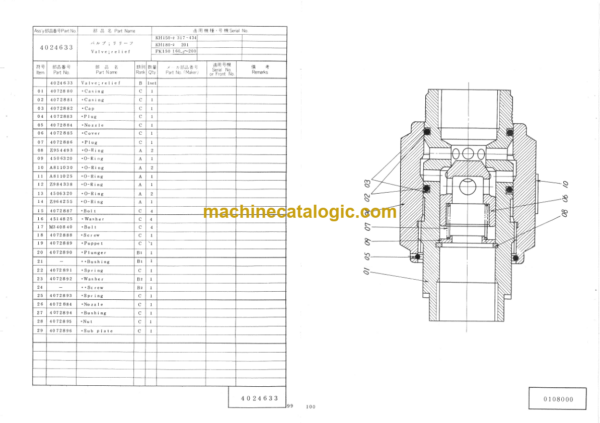 Hitachi FK150 FK180 FK300 Inner Parts Catalog