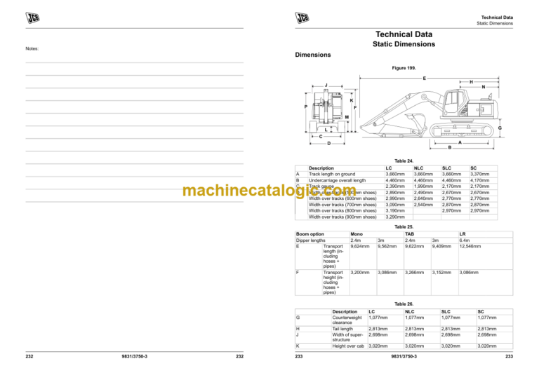 JCB 210X 220X Excavator Operator Manual