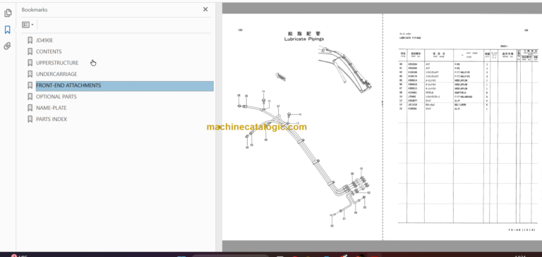 JD490E Excavator Parts Catalog & Equipment Components Parts Catalog