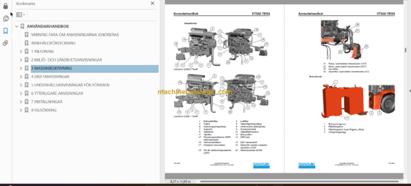 Sandvik DT922i Tunnelling Drill Operator's and Maintenance Manual (119D61465-1 Swedish)