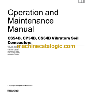 Caterpillar CS54B SB54B CS64B Vibratory Soil Compactors Operation and Maintenance Manual