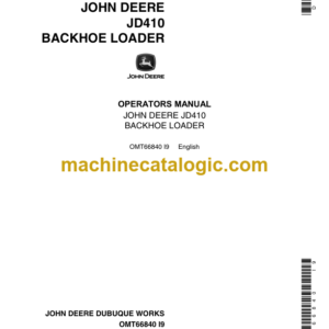 John Deere JD410 Backhoe Loader Operators Manual (OMT66840)