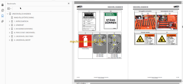 Sandvik LH621 Mining Loader Operator's and Maintenance Manual (L221D139 Swedish)