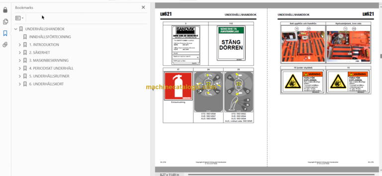 Sandvik LH621 Mining Loader Operator's and Maintenance Manual (L221D139 Swedish)