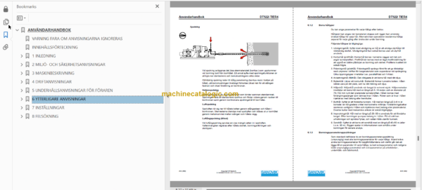 Sandvik DT922i Tunnelling Drill Operator's and Maintenance Manual (119D61465-1 Swedish)