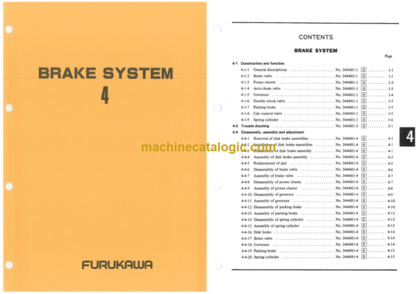 Furukawa FL330 FL330-1 Service Shop Manual