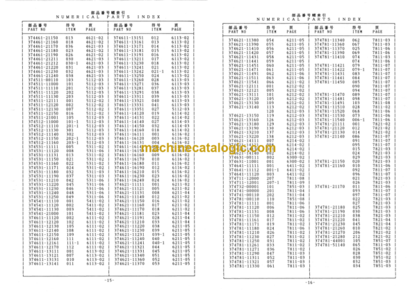 Furukawa FL335-1 Wheel Loader Parts Catalog