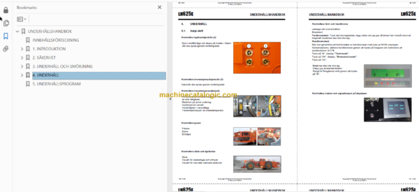 Sandvik LH625E Mining Loader Operator's and Maintenance Manual (L225E027 Swedish)