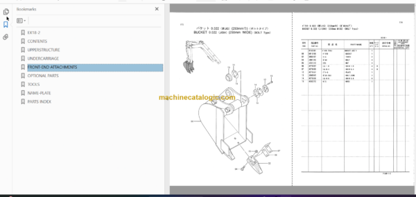 Hitachi EX18-2 Excavator Parts Catalog & Equipment Components Parts Catalog