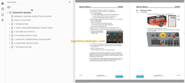 Sandvik DD422iE Drill Rig Operator's and Maintenance Manual (117D38013-1)