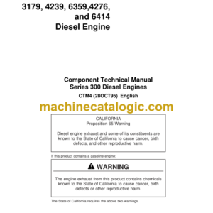 John Deere Series 300 3179 4239 6359 4276 and 6414 Diesel Engine Component Technical Manual (CTM4)