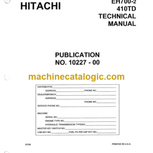 Hitachi EH700-2 410TD Service Manual