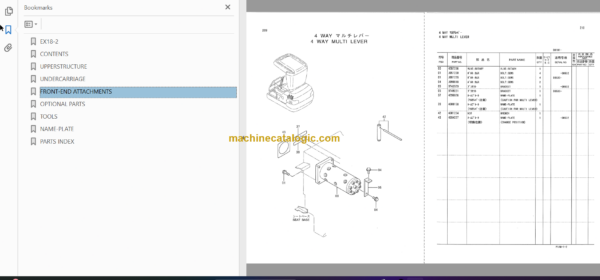 Hitachi EX18-2 Excavator Parts Catalog & Equipment Components Parts Catalog